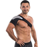 Shoulder Support & Compression Brace Strap ~ With Ice/Hot Pack Holder - Brace Professionals - Left Shoulder