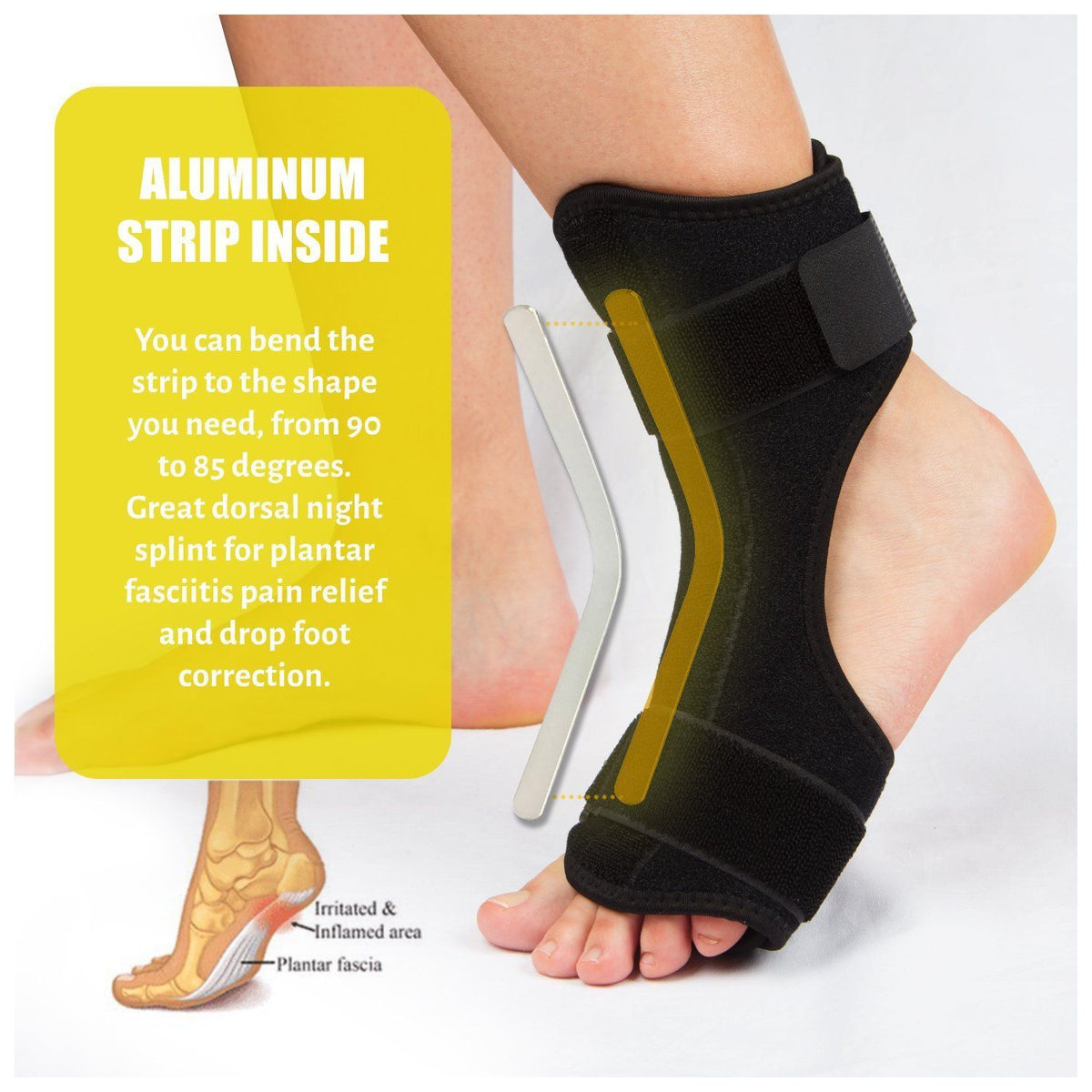 Copper-Infused Drop Foot Brace and Dorsal Plantar Night Splint