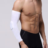 Compression Arm Sleeve - Elbow Support w/ HoneyComb Pad - Brace Professionals - Small / White / Single