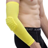 Compression Arm Sleeve - Elbow Support w/ HoneyComb Pad - Brace Professionals - Small / Yellow / Single