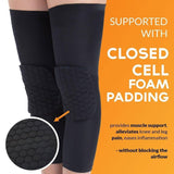Padded Compression Knee Sleeves - Basketball, Wrestling & Volleyball HexPads! - Brace Professionals -