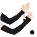 Women's UV Protection Arm Sleeves - Cooling SPF 50 Sun Sleeves - Brace Professionals - Black / With Thumb Insert
