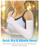 Women's UV Protection Arm Sleeves - Cooling SPF 50 Sun Sleeves - Brace Professionals -