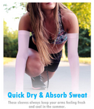 Women's UV Protection Arm Sleeves - Cooling SPF 50 Sun Sleeves - Brace Professionals -