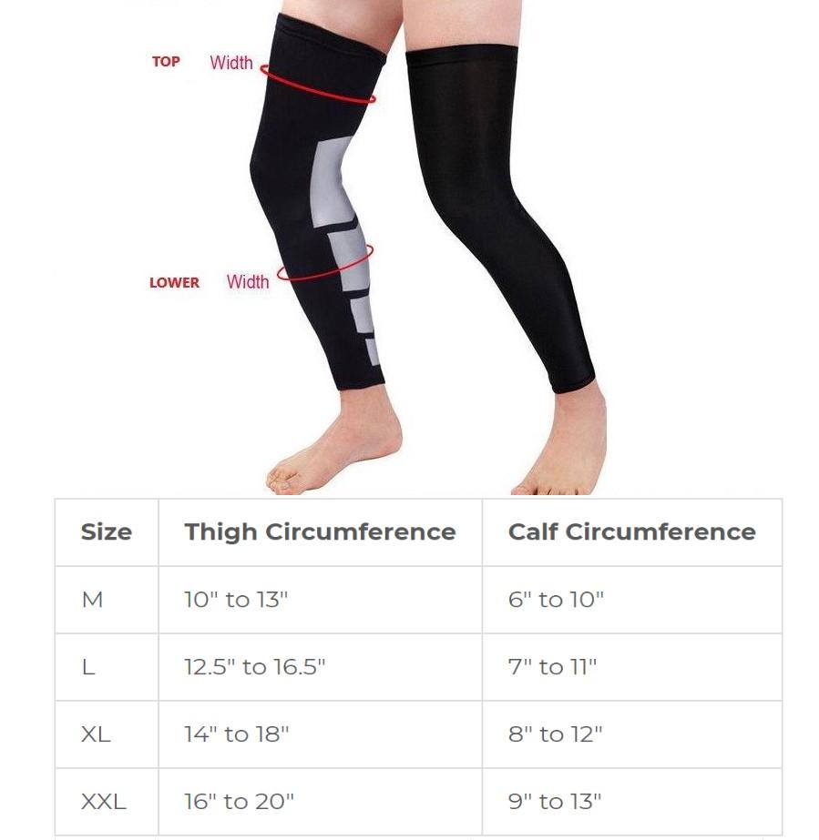 Full Leg Thigh High Compression Stockings - Sleeves Over Knee
