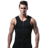 Men's Waist Training Zippered Sauna Vest - Burn Fat & Tone Up Fast! - Brace Professionals - XX-Large / Black