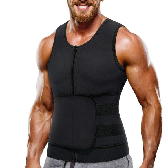 Men's Fat Burning Waist Trimming Sauna Vest - Burn Extra Calories & Tone Up Fast! - Brace Professionals - Small / Black