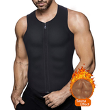 Men's Waist Training Zippered Sauna Vest - Burn Fat & Tone Up Fast! - Brace Professionals - X-Large / Black