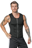 Men's Waist Training Zippered Sauna Vest - Burn Fat & Tone Up Fast! - Brace Professionals - Large / Black