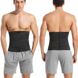 Waist Trainer for Men - Double Compression Strap Sweat Belt - Burn Stomach Fat!! - Brace Professionals - Medium / Black