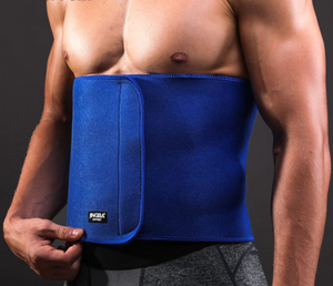 Men's Fat Loss Sweat Belt - Stomach Trimming Waist Trainer! - Brace Professionals - 30"-48" Waist One Size / Blue