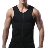 Men's Waist Training Zippered Sauna Vest - Burn Fat & Tone Up Fast! - Brace Professionals - XXX-Large / Black