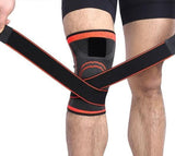 Knee Brace Compression Sleeve with Patella Stability Straps - Brace Professionals - S / Orange