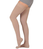 Thigh High Compression Socks - 30-40 mmHg Support Stockings - Brace Professionals - S/M / Beige