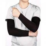 UV Protection Arm Sleeves - Cooling SPF 50 Sun Sleeves - Brace Professionals - Black / No Thumb Insert