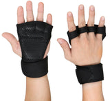 Padded Weightlifting Hand Grips - Brace Professionals - M / Black