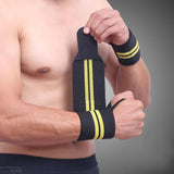 Weightlifting  Workout Wrist Wraps with Lifting Straps - Brace Professionals - Yellow