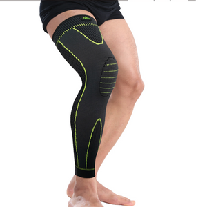 Long Compression Leg Sleeve & Knee Support Stabilizer Brace - Brace Professionals - Medium / Green