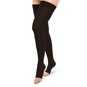 Sigvaris Women Soft Opaque Thigh High with Grip Top Compression Stockings