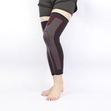Long Compression Leg Sleeve & Knee Support Stabilizer Brace - Brace Professionals - Medium / Red