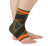 Ankle Sleeve - Compression Support Brace - Adjustable Stabilizer Straps - Brace Professionals - Medium / Orange