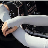 Women's UV Protection Arm Sleeves - Cooling SPF 50 Sun Sleeves - Brace Professionals - Gray / No Thumb Insert