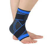 Ankle Sleeve - Compression Support Brace - Adjustable Stabilizer Straps - Brace Professionals - Medium / Blue