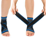 Ankle Sleeve - Compression Support Brace - Adjustable Stabilizer Straps - Brace Professionals - Large / Blue