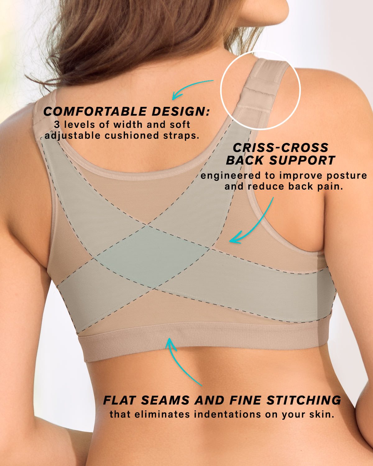 1pc Cross Back Body Shaping Lifting Bra Correction Belt To Prevent Spilling