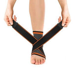 Ankle Sleeve - Compression Support Brace - Adjustable Stabilizer Straps - Brace Professionals - Large / Orange
