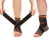 Ankle Sleeve - Compression Support Brace - Adjustable Stabilizer Straps - Brace Professionals - XL / Orange