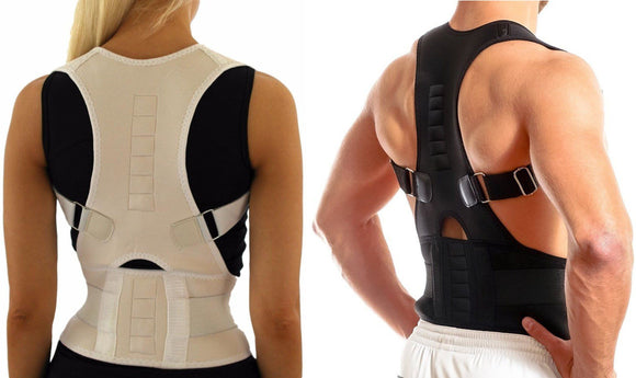 Buy Magnetic Back Support Brace Posture Corrector - Black for Pain Rel