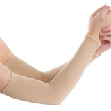 Women's UV Protection Arm Sleeves - Cooling SPF 50 Sun Sleeves - Brace Professionals - Nude / No Thumb Insert