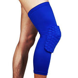 Padded Compression Knee Sleeves - Basketball, Wrestling & Volleyball HexPads! - Brace Professionals - Small / Blue