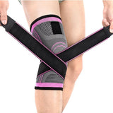 Knee Brace Compression Sleeve with Patella Stability Straps - Brace Professionals - XL / Pink