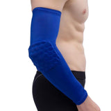 Compression Arm Sleeve - Elbow Support w/ HoneyComb Pad - Brace Professionals - Small / Blue / Single