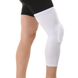 Padded Compression Knee Sleeves - Basketball, Wrestling & Volleyball HexPads! - Brace Professionals - Small / White