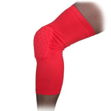 Padded Compression Knee Sleeves - Basketball, Wrestling & Volleyball HexPads! - Brace Professionals - Small / Red