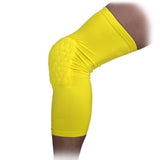 Padded Compression Knee Sleeves - Basketball, Wrestling & Volleyball HexPads! - Brace Professionals - Medium / Yellow