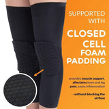 Padded Compression Knee Sleeves - Basketball, Wrestling & Volleyball HexPads! - Brace Professionals - 