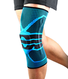 Patella Stabilizer Support & Compression Knee Sleeve Brace with Silicone - Brace Professionals - M / Blue