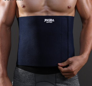 Hernia & Abdominal Support Stomach Binder - Brace Professionals - 30"-42" Waist One Size / Black