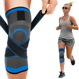Knee Brace Compression Sleeve with Patella Stability Straps - Brace Professionals - S / Blue