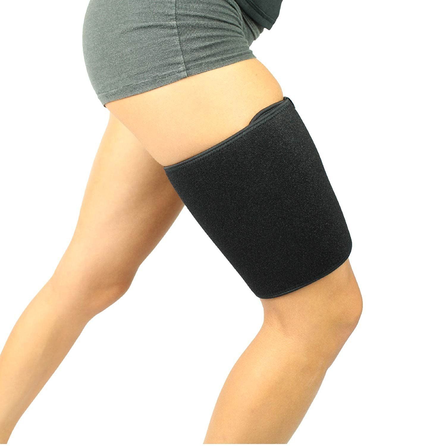 Thigh Compression Sleeve – Adjustable Straps Quad Wrap Support Brace,  Hamstring Upper Leg